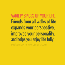 Variety Spices Up Life